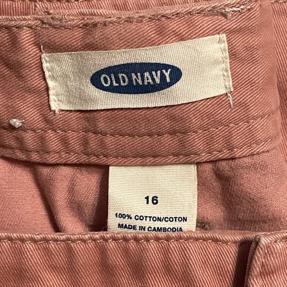 Y2K Vintage Wide Leg 100% Cotton Chino Mid-rise pink pants. Old Navy, size 16 - Picture 10 of 15